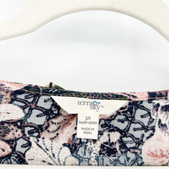 Womens Bundle Lot (3) Striped Floral Boho Printed Blouses Tops Plus Size 3X - Picture 6 of 11